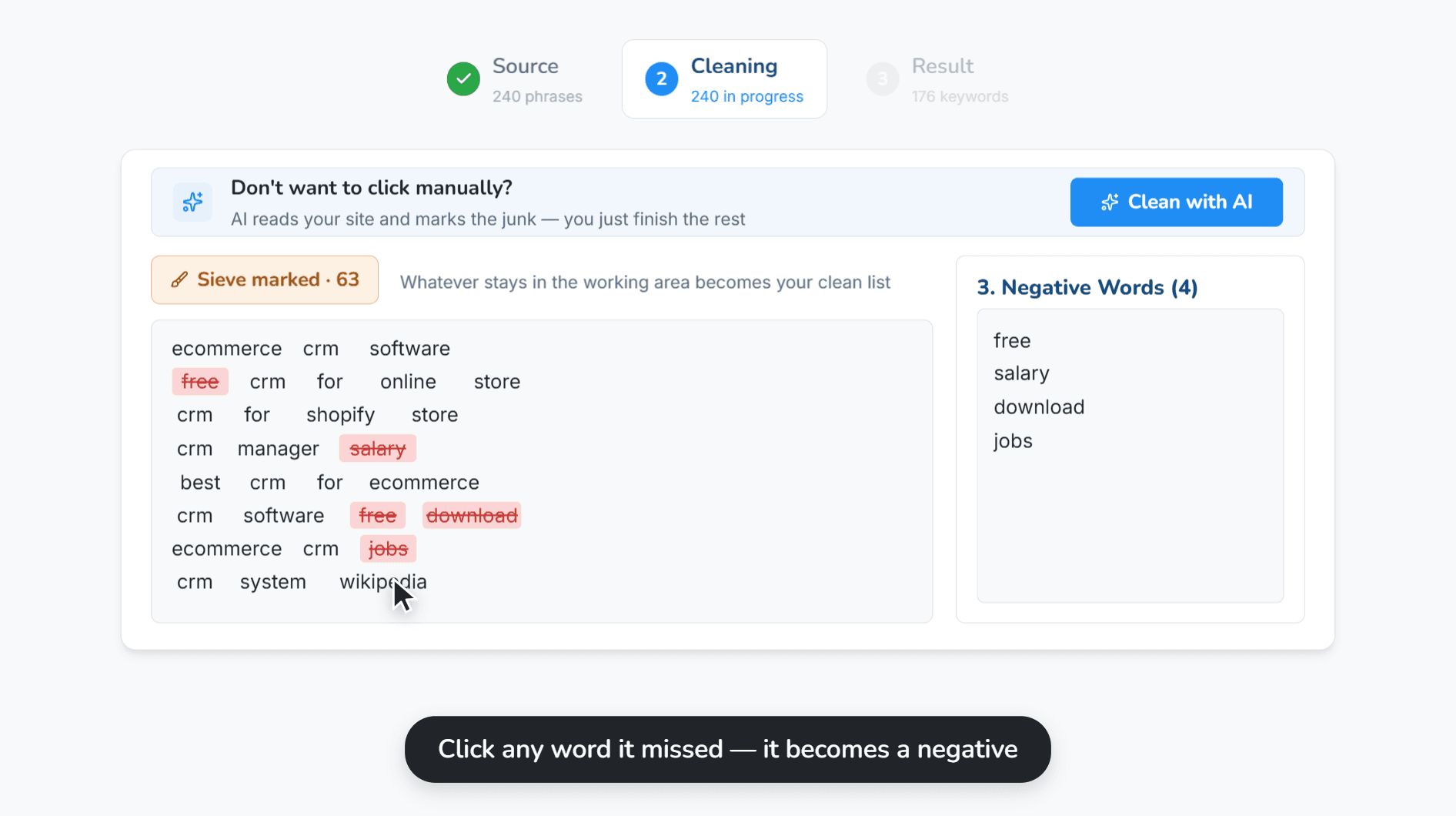 2. AI Keyword Cleaner